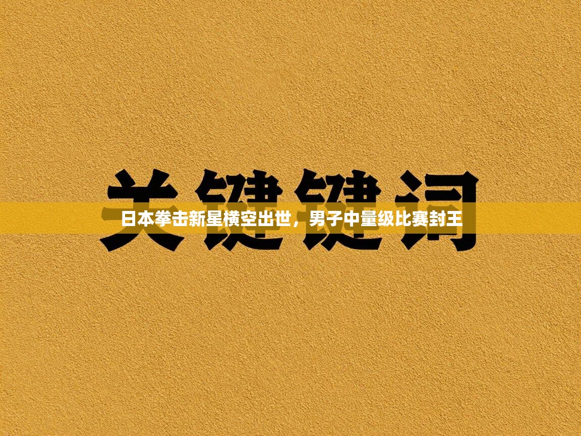 日本拳击新星横空出世，男子中量级比赛封王  第1张